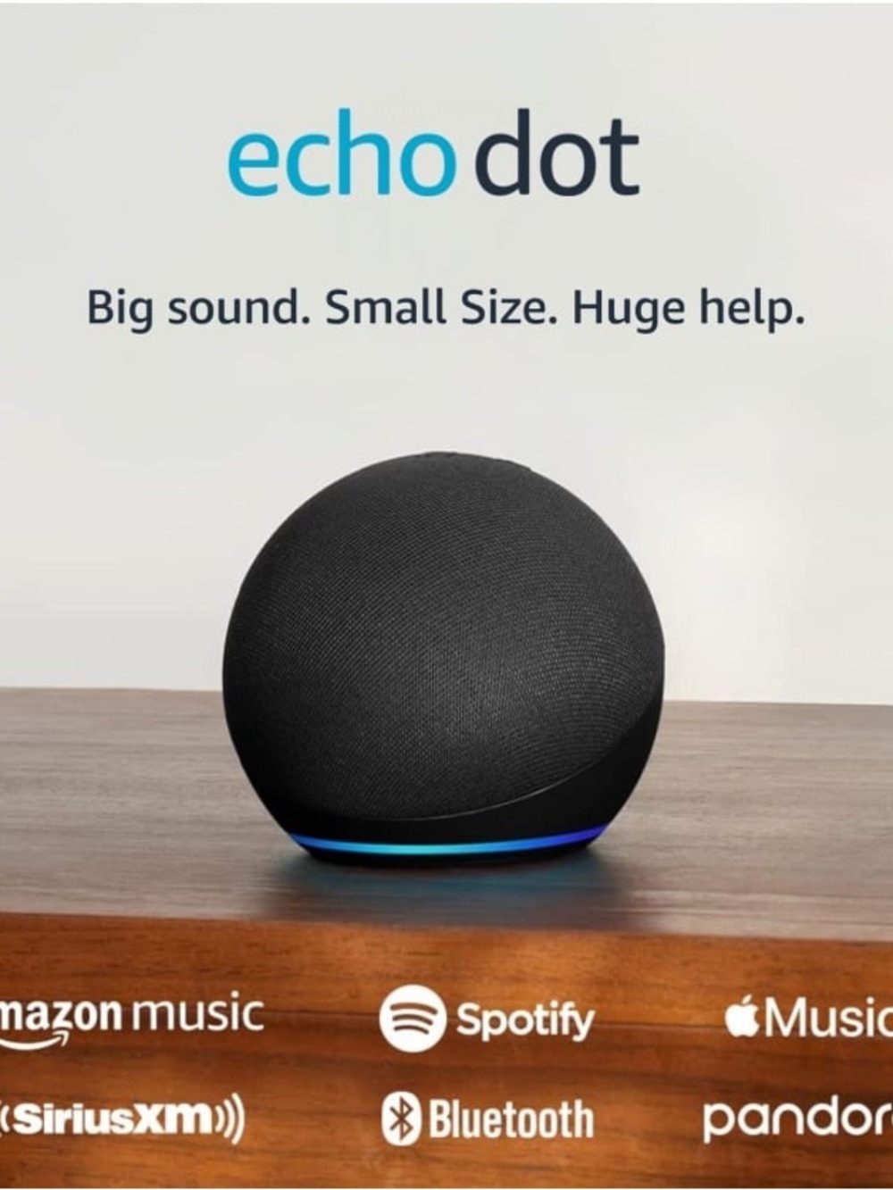 Amazon Echo Dot Smart Speaker – Black Fabric Finish with Blue LED